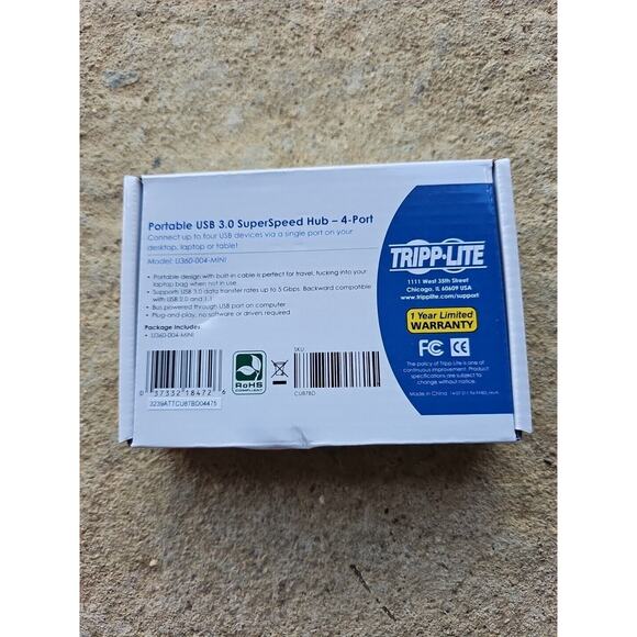 Tripp Lite Portable USB 3.0 SuperSpeed Hub - 4 Port - U360-004-MINI - Picture 1 of 3